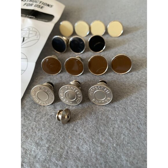 Perfect Fit Button Set of 14 Adjustable Waist Extenders In Assorted Colors - Picture 2 of 7